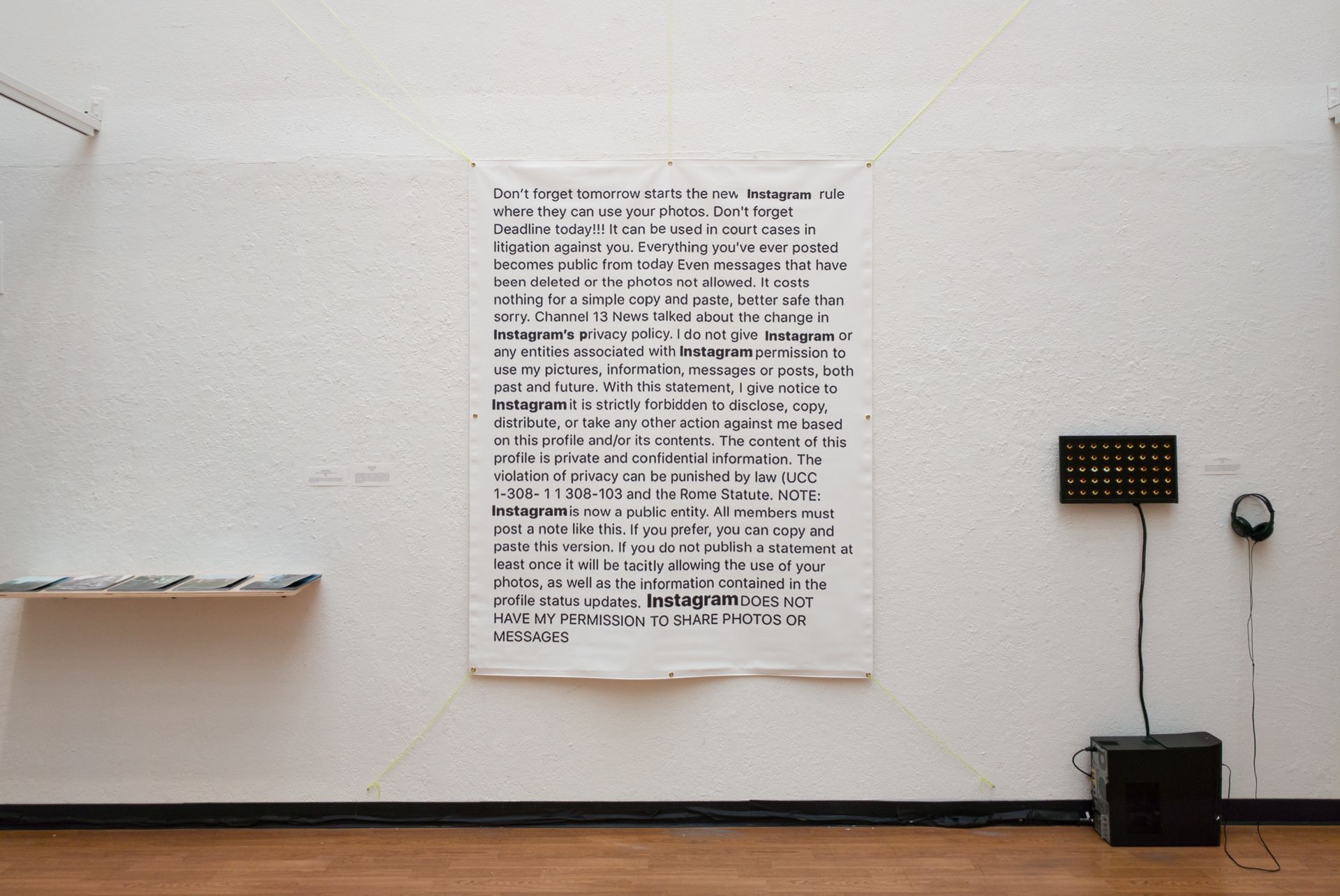 Channel 13 News: Vinyl banner installed in gallery.