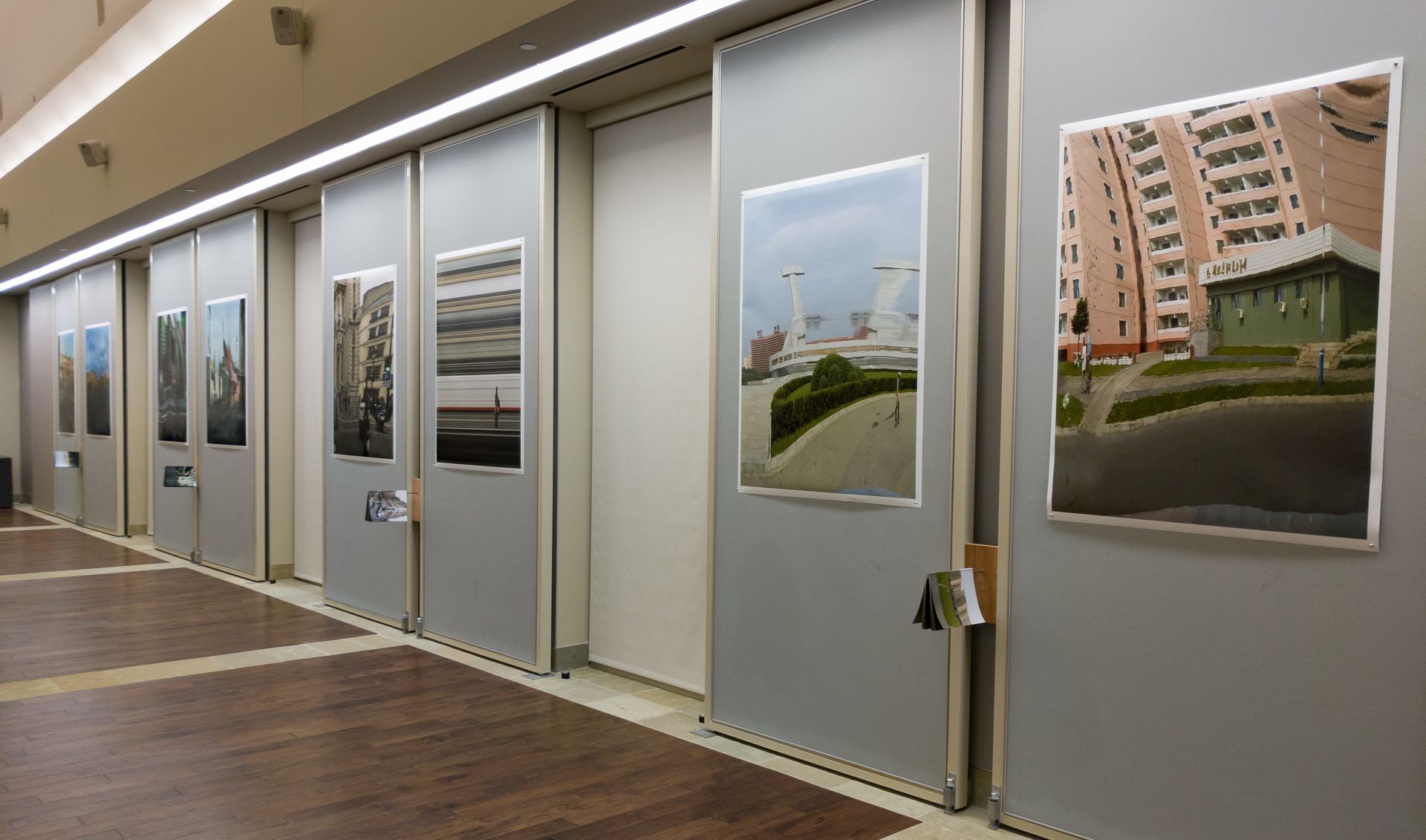 Digital prints, with books, as installed in the O.U. College of Architecture