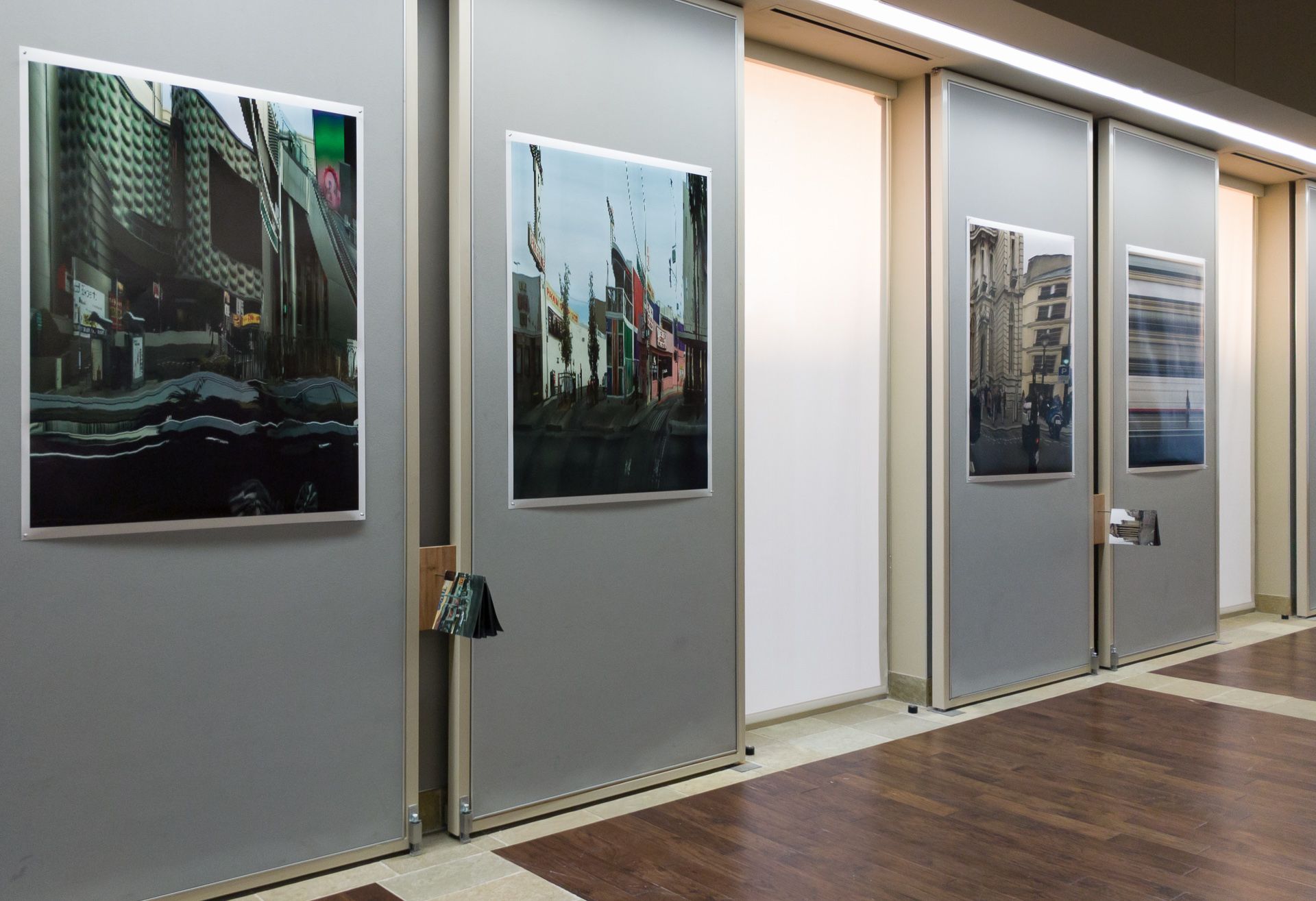 Another shot of digital prints, installed.