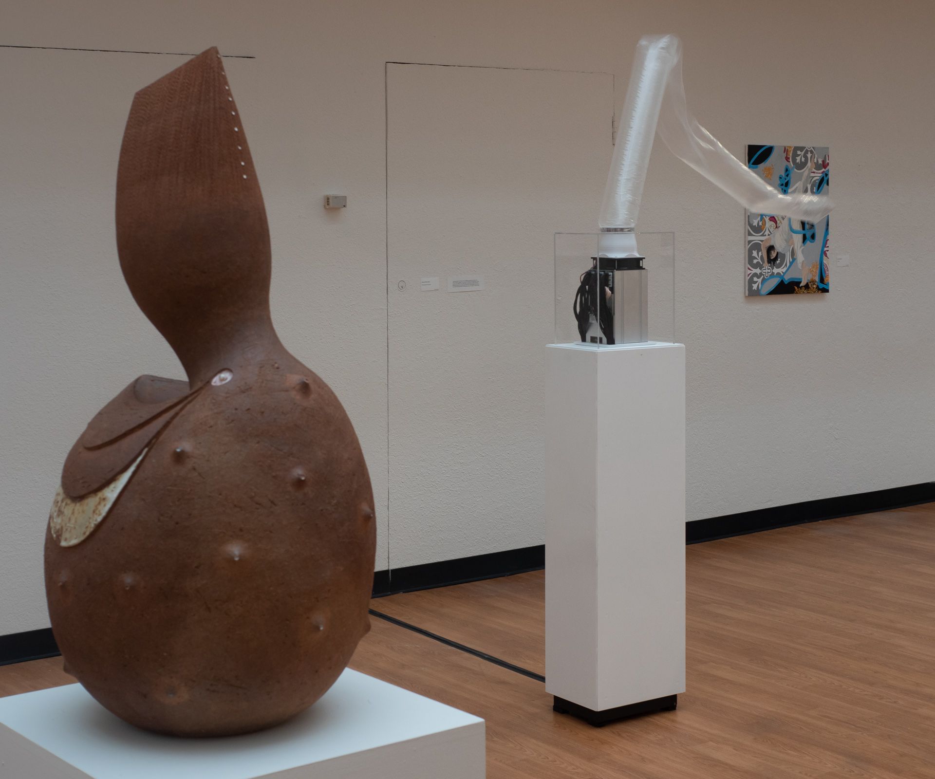 "Working Artist: Air Dancer" installed in Lightwell Gallery.